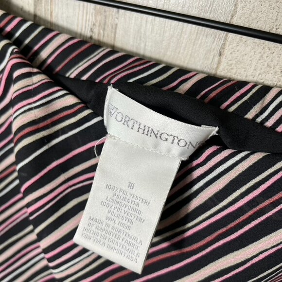 Vintage 90s Worthington Stripe Asymmetrical‎ Midi Skirt Womens Size 10/Medium - Picture 3 of 4